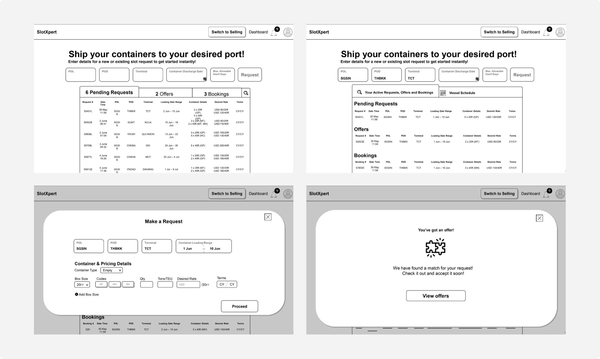 Buyer wireframe
