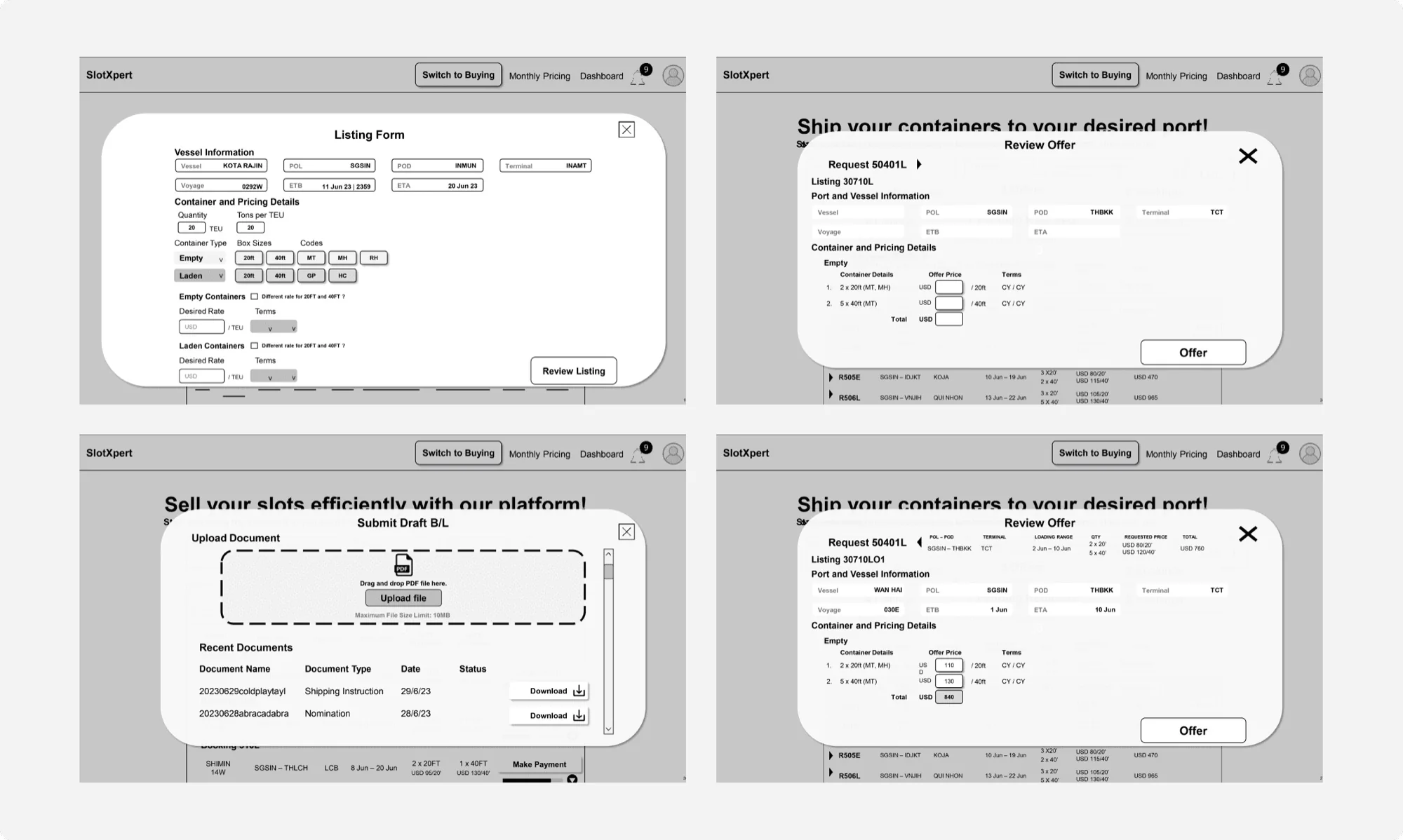 Seller wireframe 2
